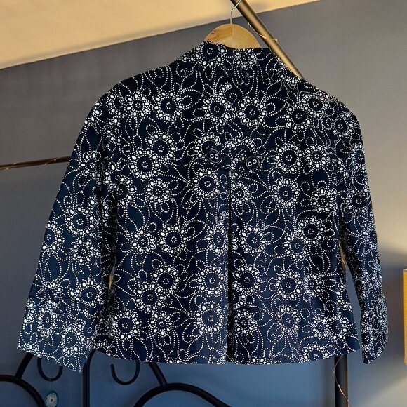 Style & Co Black and White Floral Babydoll Swing Blazer - Picture 4 of 9